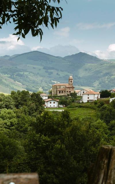 View of a village in the Baztan Valley